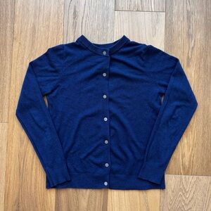 Navy Blue Button-Up Cardigan